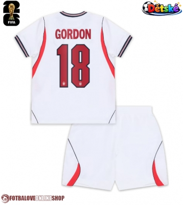 Anglie Anthony Gordon #18 Domácí dres komplet pro Děti MS 2026 Krátkým Rukávem (+ Krátké kalhoty)